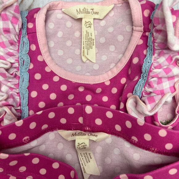 Matilda Jane Girls Dress & Leggings Set 12-18 Months Pink‎ Floral Outfit - Picture 2 of 3